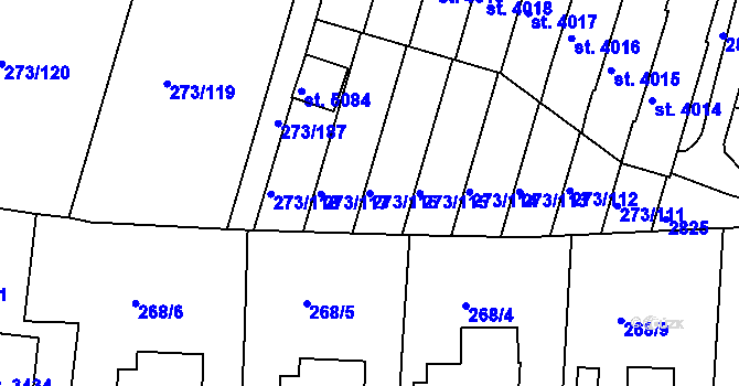 Parcela st. 273/116 v KÚ Trutnov, Katastrální mapa