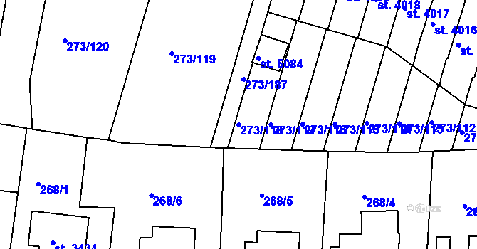 Parcela st. 273/118 v KÚ Trutnov, Katastrální mapa