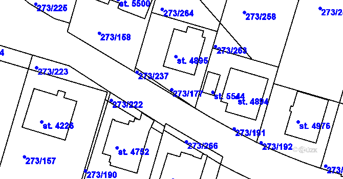 Parcela st. 273/177 v KÚ Trutnov, Katastrální mapa