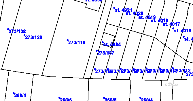 Parcela st. 273/187 v KÚ Trutnov, Katastrální mapa
