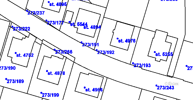 Parcela st. 273/192 v KÚ Trutnov, Katastrální mapa