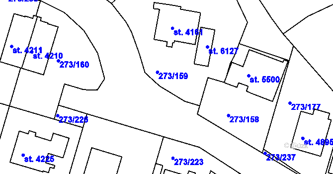 Parcela st. 273/225 v KÚ Trutnov, Katastrální mapa