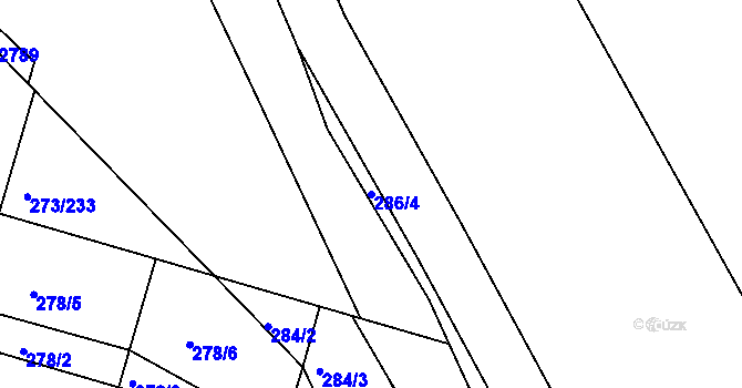Parcela st. 286/4 v KÚ Trutnov, Katastrální mapa