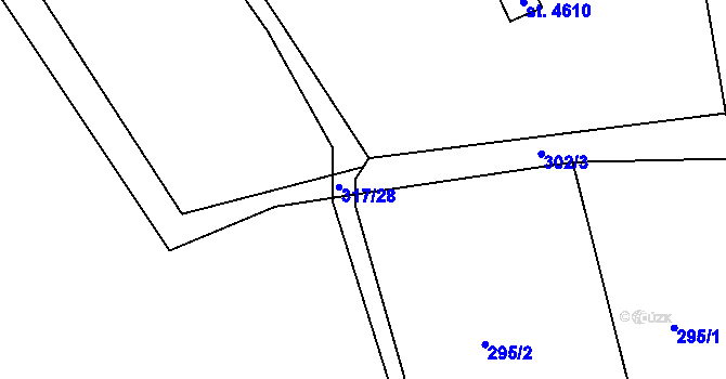 Parcela st. 295/3 v KÚ Trutnov, Katastrální mapa