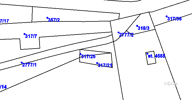 Parcela st. 317/24 v KÚ Trutnov, Katastrální mapa