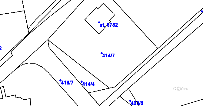 Parcela st. 414/7 v KÚ Trutnov, Katastrální mapa