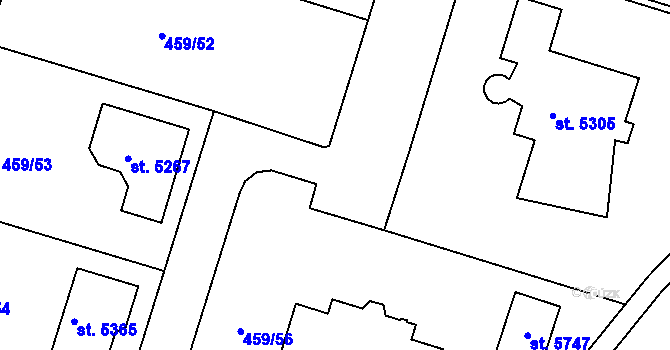 Parcela st. 459/23 v KÚ Trutnov, Katastrální mapa