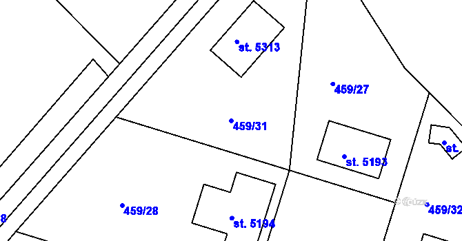 Parcela st. 459/31 v KÚ Trutnov, Katastrální mapa