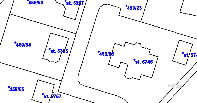Parcela st. 459/56 v KÚ Trutnov, Katastrální mapa