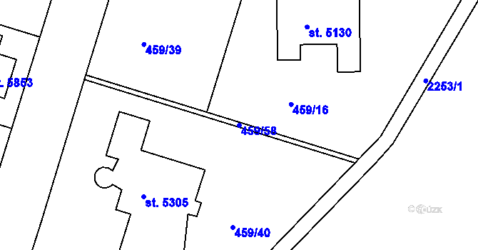 Parcela st. 459/58 v KÚ Trutnov, Katastrální mapa