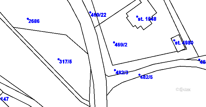 Parcela st. 469/3 v KÚ Trutnov, Katastrální mapa