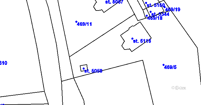 Parcela st. 469/6 v KÚ Trutnov, Katastrální mapa