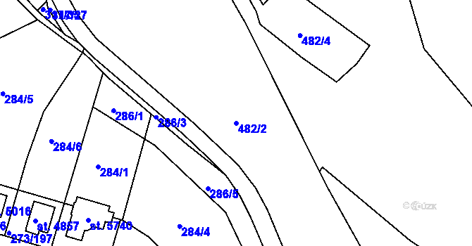 Parcela st. 482/2 v KÚ Trutnov, Katastrální mapa