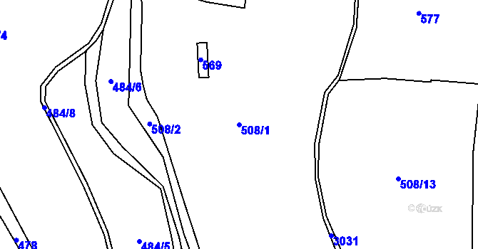 Parcela st. 508/1 v KÚ Trutnov, Katastrální mapa