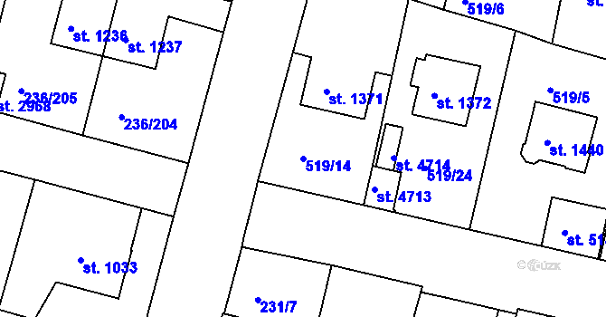 Parcela st. 519/14 v KÚ Trutnov, Katastrální mapa