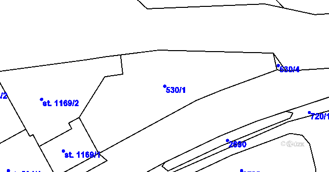 Parcela st. 530/1 v KÚ Trutnov, Katastrální mapa