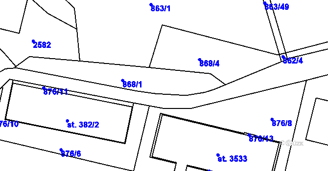 Parcela st. 868/2 v KÚ Trutnov, Katastrální mapa