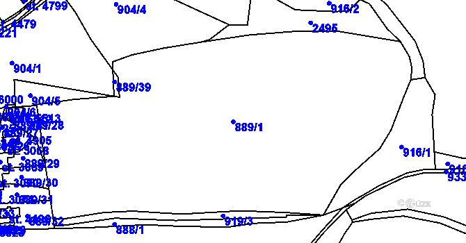 Parcela st. 889/1 v KÚ Trutnov, Katastrální mapa