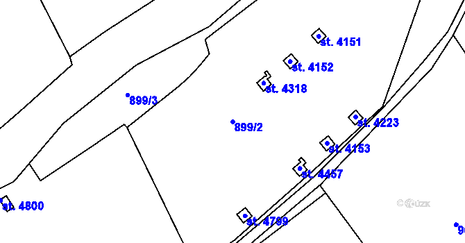 Parcela st. 899/2 v KÚ Trutnov, Katastrální mapa