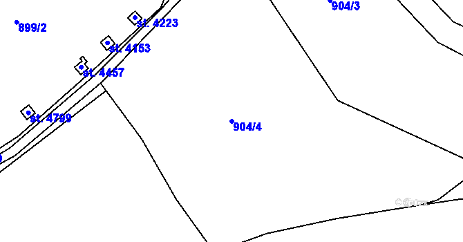 Parcela st. 904/4 v KÚ Trutnov, Katastrální mapa