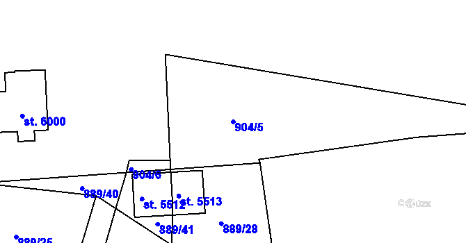 Parcela st. 904/5 v KÚ Trutnov, Katastrální mapa