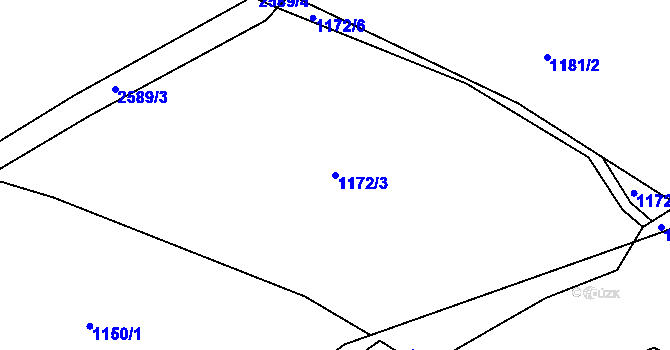Parcela st. 1172/3 v KÚ Trutnov, Katastrální mapa