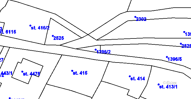 Parcela st. 1396/2 v KÚ Trutnov, Katastrální mapa