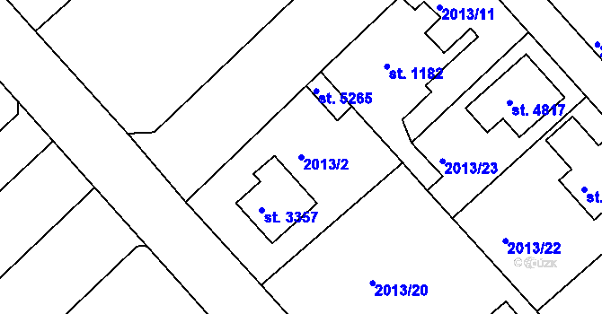 Parcela st. 2013/2 v KÚ Trutnov, Katastrální mapa