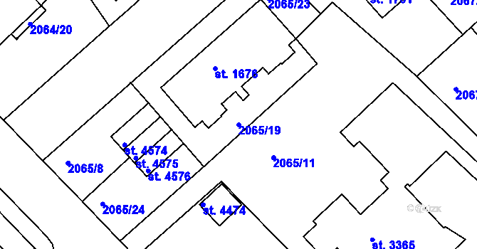 Parcela st. 2065/19 v KÚ Trutnov, Katastrální mapa