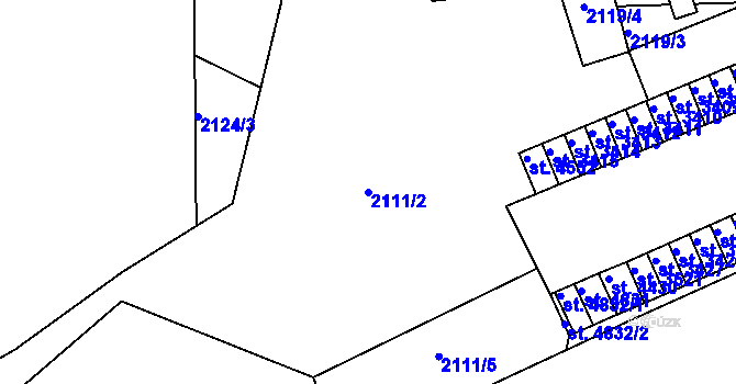 Parcela st. 2111/2 v KÚ Trutnov, Katastrální mapa