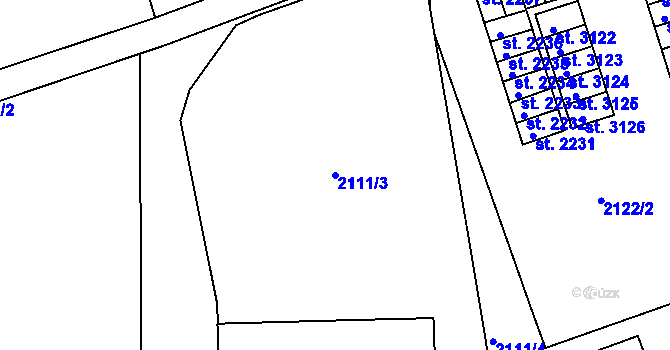 Parcela st. 2111/3 v KÚ Trutnov, Katastrální mapa