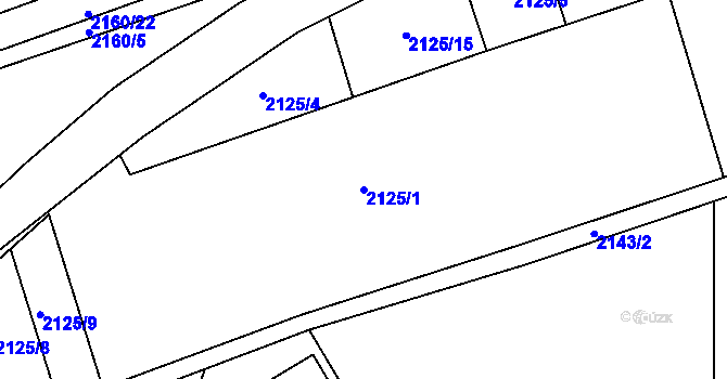 Parcela st. 2125/1 v KÚ Trutnov, Katastrální mapa