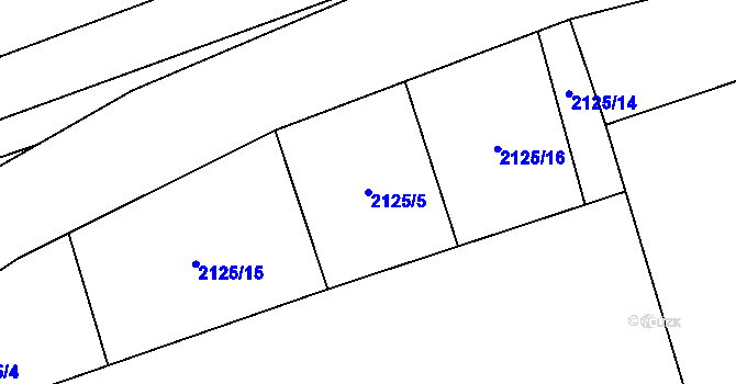 Parcela st. 2125/5 v KÚ Trutnov, Katastrální mapa