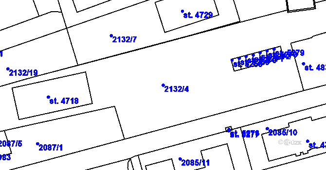 Parcela st. 2132/4 v KÚ Trutnov, Katastrální mapa
