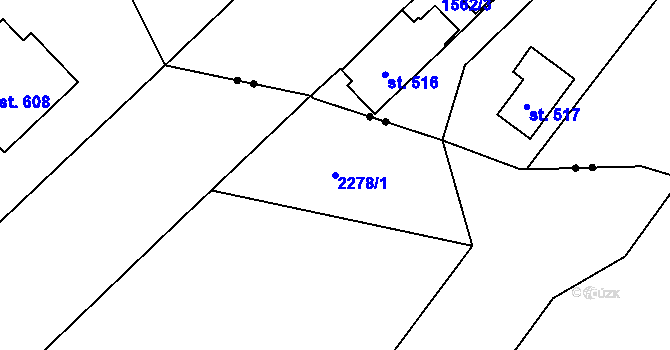 Parcela st. 2278/1 v KÚ Trutnov, Katastrální mapa