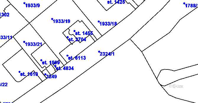 Parcela st. 2324/1 v KÚ Trutnov, Katastrální mapa