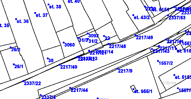 Parcela st. 2337/14 v KÚ Trutnov, Katastrální mapa