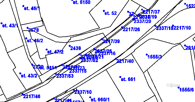 Parcela st. 2337/16 v KÚ Trutnov, Katastrální mapa
