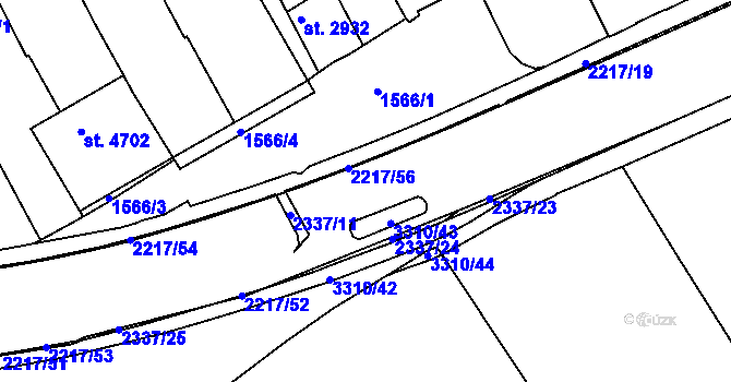 Parcela st. 2337/17 v KÚ Trutnov, Katastrální mapa