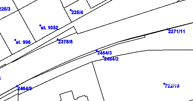 Parcela st. 2464/3 v KÚ Trutnov, Katastrální mapa
