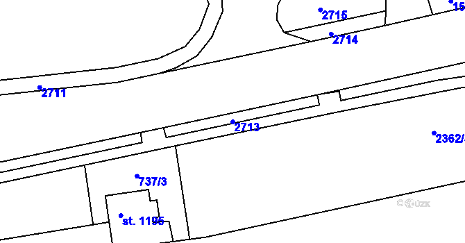 Parcela st. 2713 v KÚ Trutnov, Katastrální mapa
