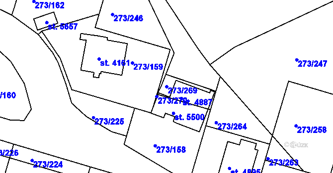 Parcela st. 273/269 v KÚ Trutnov, Katastrální mapa