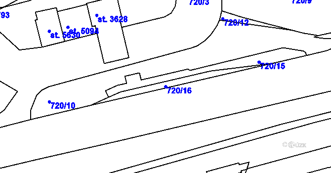 Parcela st. 720/16 v KÚ Trutnov, Katastrální mapa