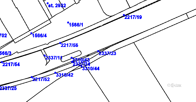 Parcela st. 2337/23 v KÚ Trutnov, Katastrální mapa