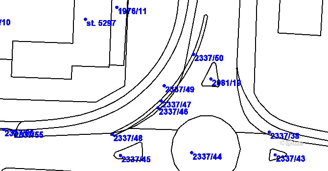 Parcela st. 2337/49 v KÚ Trutnov, Katastrální mapa