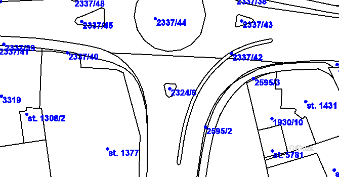 Parcela st. 2324/6 v KÚ Trutnov, Katastrální mapa