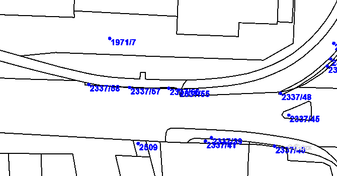 Parcela st. 2337/56 v KÚ Trutnov, Katastrální mapa