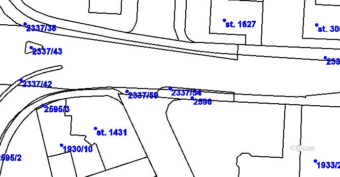 Parcela st. 2337/54 v KÚ Trutnov, Katastrální mapa