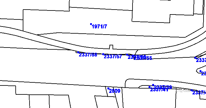 Parcela st. 2337/57 v KÚ Trutnov, Katastrální mapa