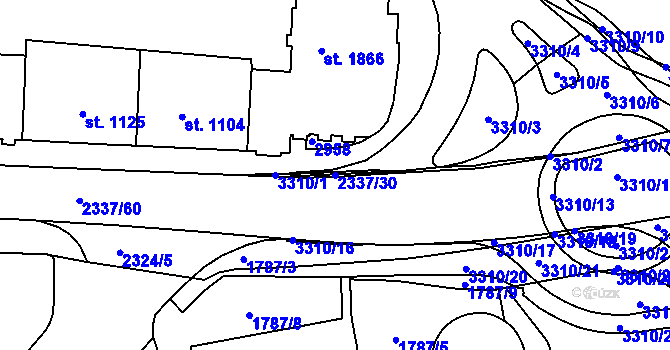 Parcela st. 2337/30 v KÚ Trutnov, Katastrální mapa